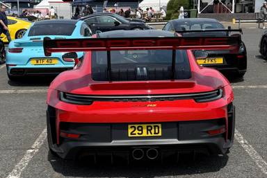 UK Number Plate 29 RD on a 2024 RED Porsche 911 Gt3 Rs S-A
