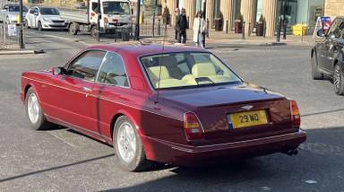 UK Number Plate 29 WO on a 1996 RED Bentley Continental