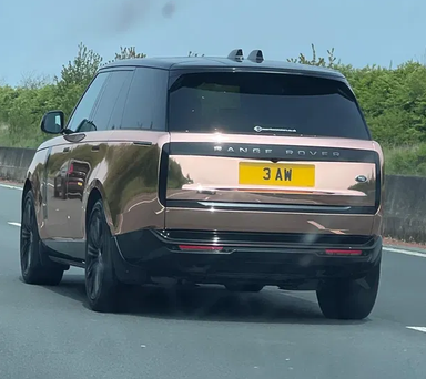 UK Number Plate 3 AW on a 2025 Grey Land Rover Range Rover Autobio D Mhev A