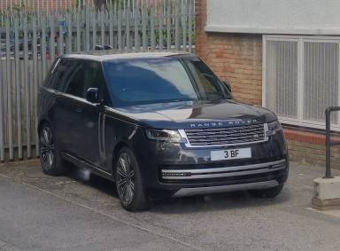 UK Number Plate 3 BF on a 2026 Grey Land Rover Range Rover Autobio Mhev Auto