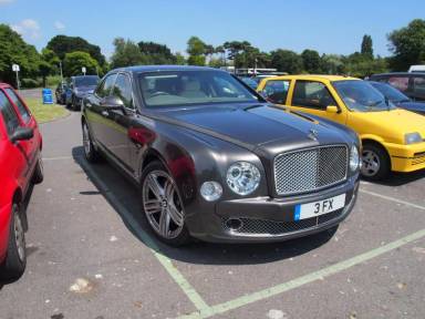 UK Number Plate 3 FX on a 2010 Grey Bentley Mulsanne
