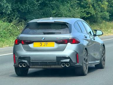 UK Number Plate 3 JY on a 2024 Grey BMW M135 Xdrive Auto