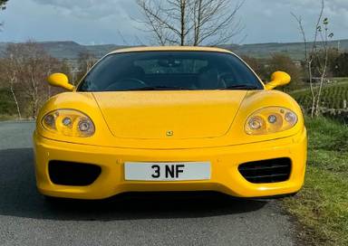 UK Number Plate 3 NF on a 2000 Yellow Ferrari 360