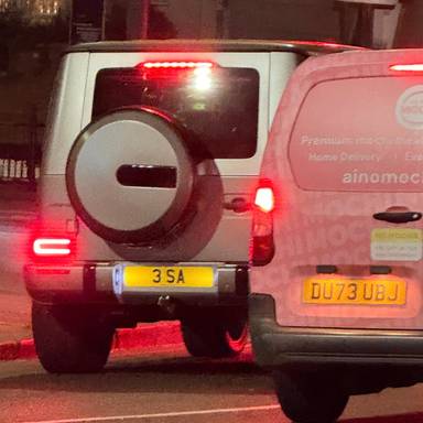 UK Number Plate 3 SA on a 2022 Grey Mercedes-Benz G