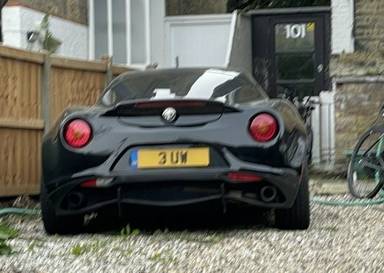 UK Number Plate 3 UW on a 1968 Orange Porsche 911