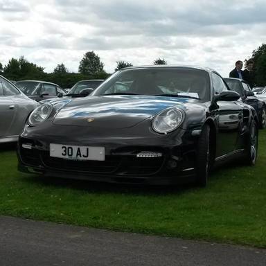 UK Number Plate 30 AJ on a 2007 Black Porsche 911