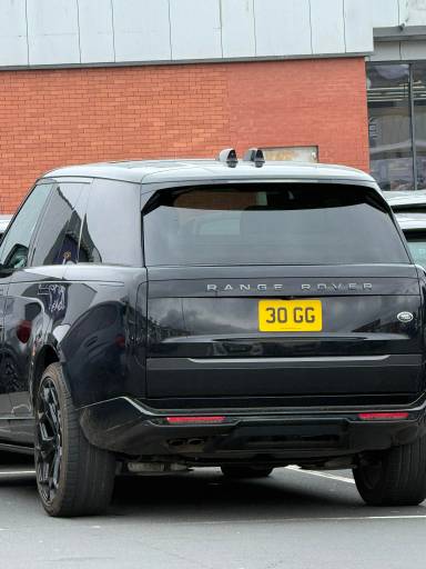 UK Number Plate 30 GG on a 2023 Black Land Rover Range Rover Autobio D Mhev A