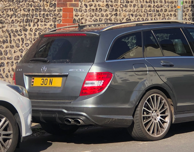 UK Number Plate 30 N on a 2012 Grey Mercedes-Benz C