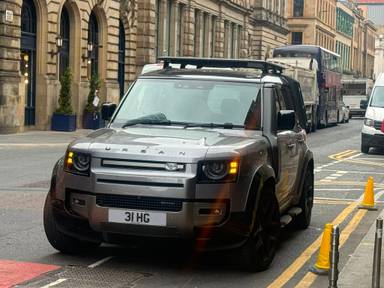 UK Number Plate 31 HG on a 2022 Grey Land Rover Defender Xdynamic Hse D Mhev A