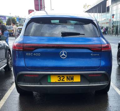 UK Number Plate 32 NM on a 2023 Blue Mercedes-Benz Eqc 400 Amg Line Premium 4m