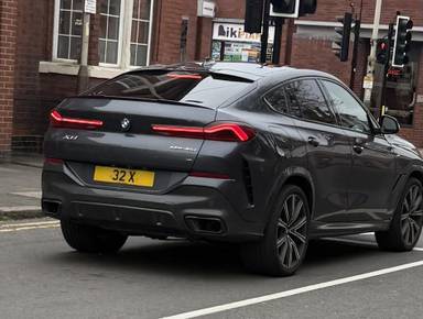 UK Number Plate 32 X on a 2021 Grey BMW X6 Xdrive40d M Sport Mhev Auto