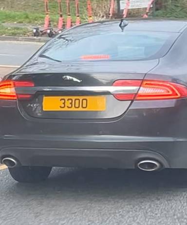 UK Number Plate 33 OO on a 2013 Grey Jaguar XF
