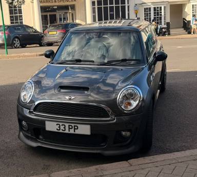 UK Number Plate 33 PP on a 2011 Grey Mini Mini