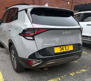 UK Number Plate 34 XJ on a 2024 Grey KIA Sportage Shadow Hev Auto