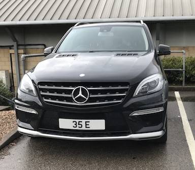 UK Number Plate 35 E on a 2013 Black Mercedes-Benz ML