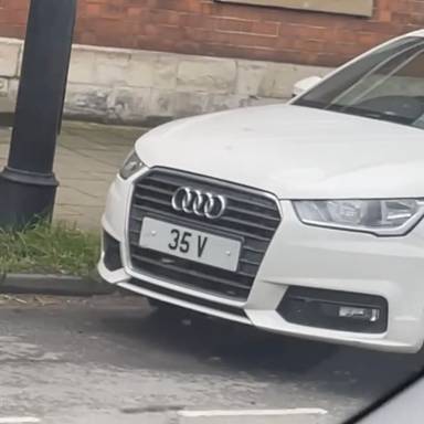 UK Number Plate 35 V on a 2018 White Audi A1