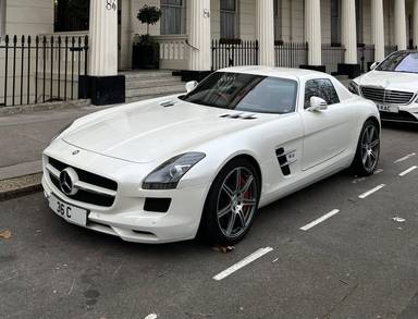 UK Number Plate 36 C on a 2011 White Mercedes-Benz SLS