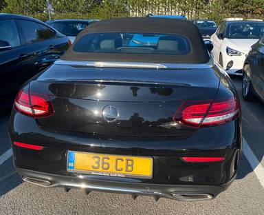 UK Number Plate 36 CB on a 2020 Black Mercedes-Benz C