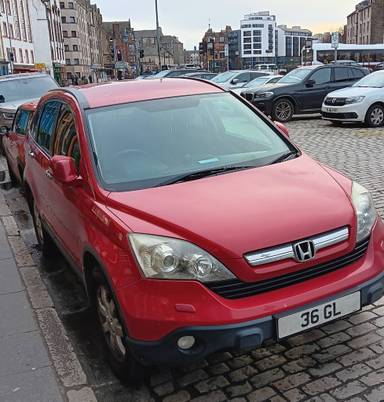 UK Number Plate 36 GL on a 2007 RED Honda Cr-V