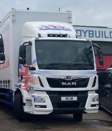 UK Number Plate 36 UK on a 2021 White MAN Tgm 18.250