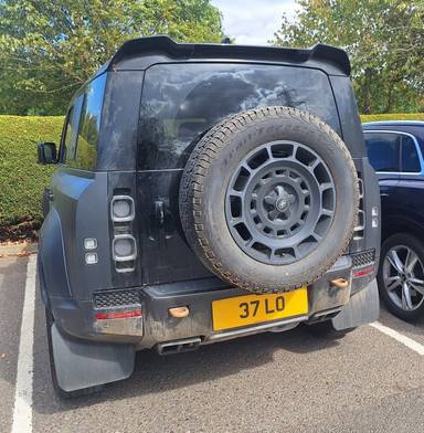 UK Number Plate 37 LO on a 2025 Grey Land Rover Defender Octa Ed One Mhev Auto