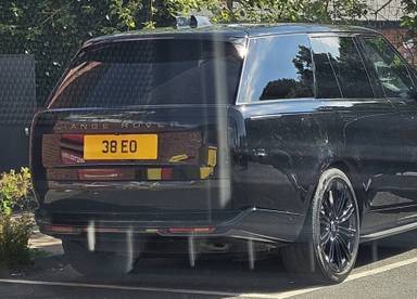UK Number Plate 38 EO on a 2024 Black Land Rover Range Rover Hse Phev Auto