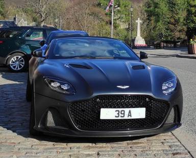 UK Number Plate 39 A on a 2021 Grey Aston Martin DBS