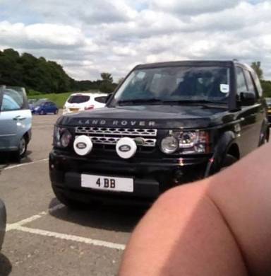 UK Number Plate 4 BB on a 2022 Silver Land Rover Range Rover Se Phev Auto