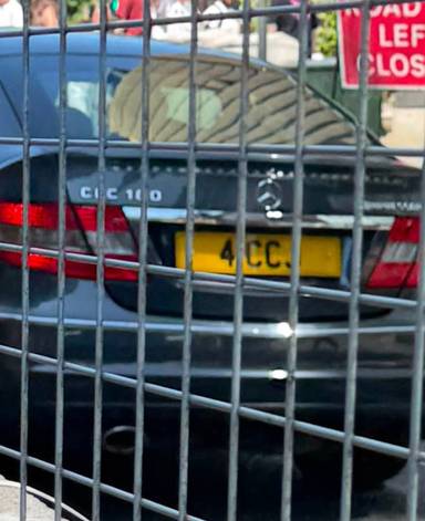 UK Number Plate 4 CC on a 2015 Blue Mercedes-Benz S-Class