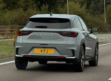 UK Number Plate 4 FJ on a 2025 Grey Lexus Lbx Premium + Cvt