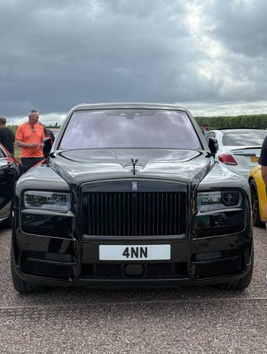 UK Number Plate 4 NN on a 2022 Black Rolls Royce Cullinan V12 Auto
