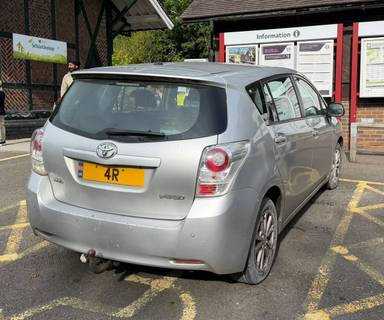 UK Number Plate 4 R on a 2013 Silver Toyota Verso