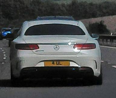 UK Number Plate 4 UL on a 2016 White Mercedes-Benz S-Class
