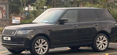 UK Number Plate 4 WH on a 2018 Black Land Rover Range Rover