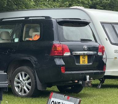 UK Number Plate 40 AS on a 2014 Black Toyota Land Cruiser