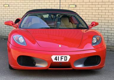 UK Number Plate 41 FD on a 2006 RED Ferrari F430
