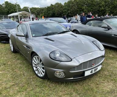 UK Number Plate 41 RP on a 2003 Silver Aston Martin Vanquish
