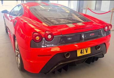 UK Number Plate 41 V on a 2008 RED Ferrari F430