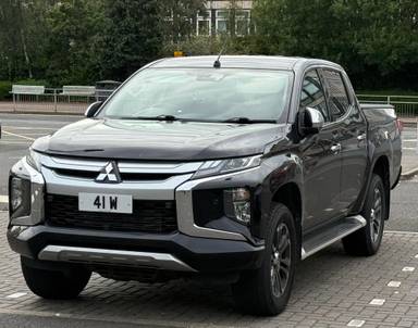 UK Number Plate 41 W on a 2021 Black Mitsubishi L200 Barbarian X Di-D Auto