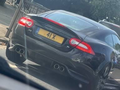 UK Number Plate 41 X on a 2010 Grey Jaguar XKR