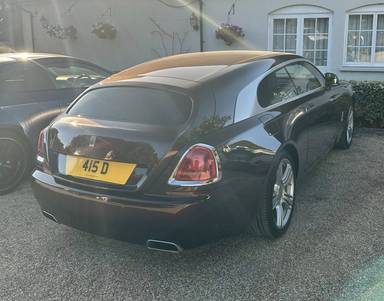 UK Number Plate 415 D on a 2016 RED Rolls Royce Wraith