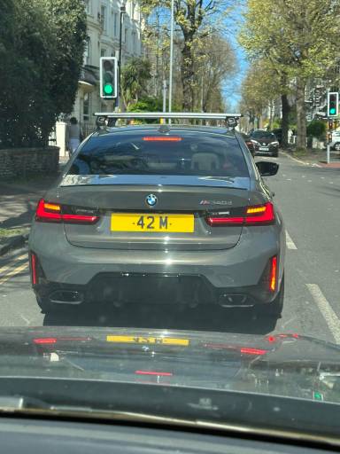 UK Number Plate 42 M on a 2024 Grey BMW M340d Xdrive Mhev Auto