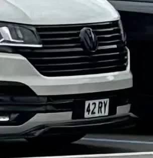 UK Number Plate 42 RY on a 2021 Grey Volkswagen Transporter T30 H-Line Tdi S-A