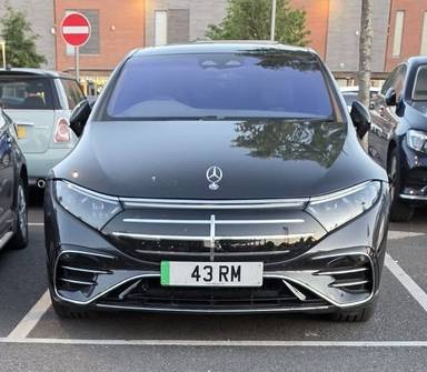 UK Number Plate 43 RM on a 2026 Grey Mercedes-Benz Eqs 450+ Amg Line Premium