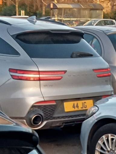 UK Number Plate 44 JG on a 2023 Silver Genesis Gv70 Sport T Awd Auto