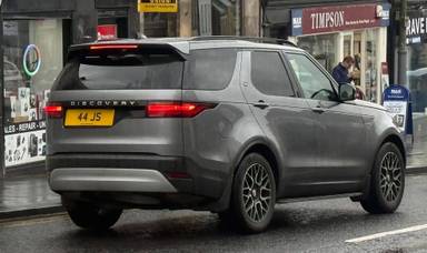 UK Number Plate 44 JS on a 2025 Grey Land Rover Discovery S D Mhev Auto