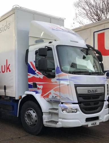 UK Number Plate 44 UK on a 2017 White Daf Trucks Lf 290 Fa