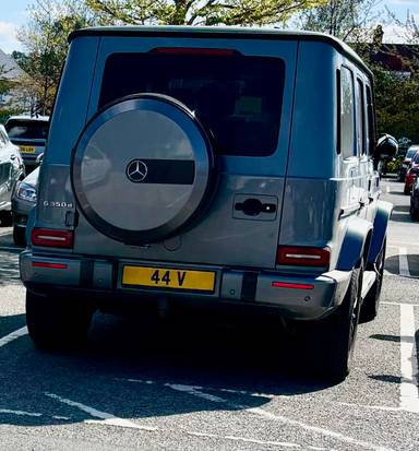 UK Number Plate 44 V on a 2020 Grey Mercedes-Benz G