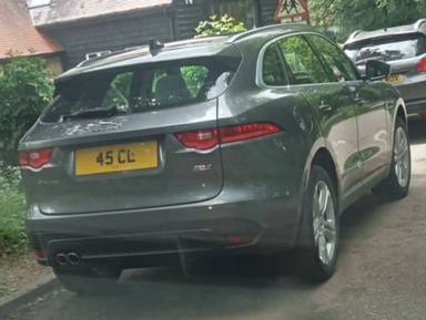 UK Number Plate 45 CL on a 2016 Grey Jaguar F-Pace