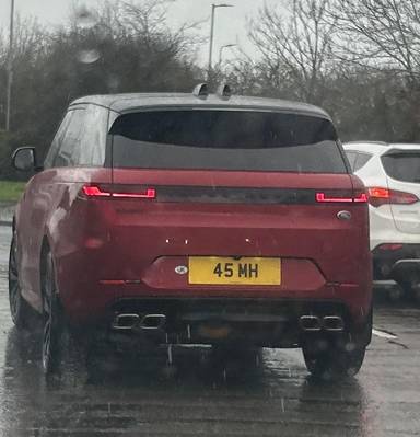 UK Number Plate 45 MH on a 2024 RED Land Rover Range Rover Sport First Ed A